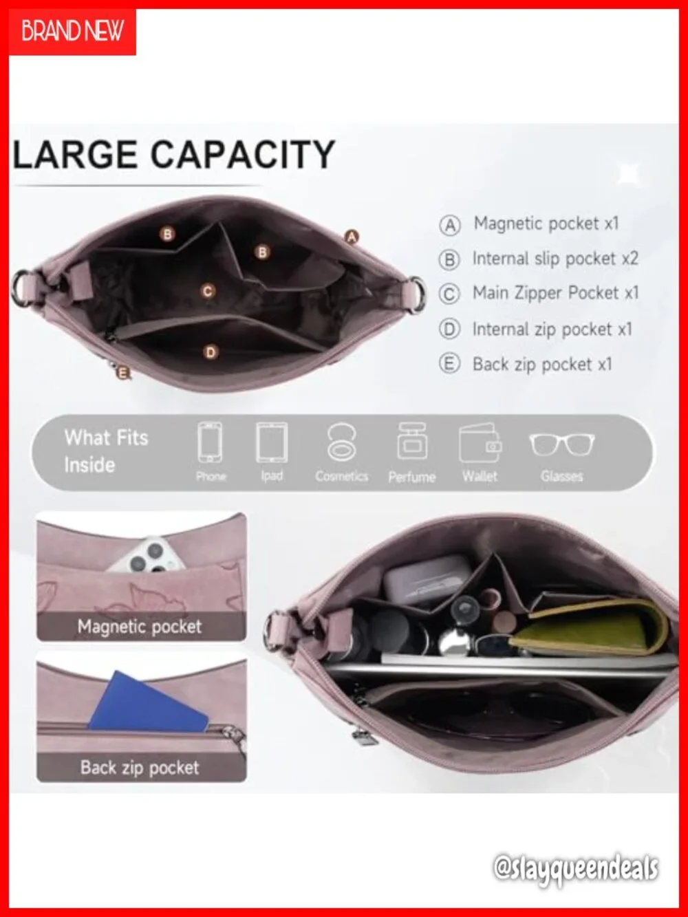 Vegan Leather Butterfly Hobo Crossbody Purse Women's Handbag Shoulder Bag